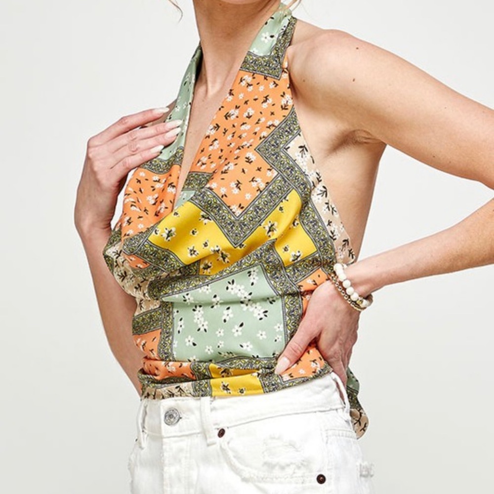 Patch halter top
